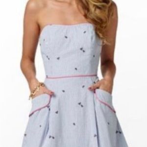 Lilly Pulitzer Blossom Strapless Dress Seersucker Dress